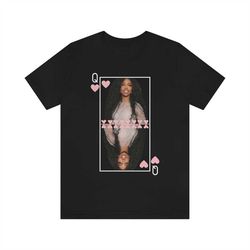 SZA Queen of Hearts Playing Card White Frame - Music Tshirt- Sza SOS New Album 2022- Valentine's Gift for Music Lovers-