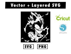 Dragon Ball Z Vegeta Anime Decal svg & png files for cricut machine , anime svg , manga svg , Goku svg