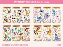Pooh And Friend Can Glass, Tigger, Eeyore, Piglet Glass Cup, Disney Tumbler, Png Instant Dowload