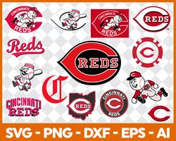 Cincinnati reds Baseball Bundle Svg, MLB Logo Svg, MLB Svg, Baseball Team Svg File Cut Digital Download