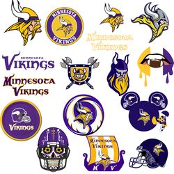 Minnesota Vikings Football Bundle Svg, NFL Logo Svg, NFL Svg, NFL Football Svg File Cut Digital Download