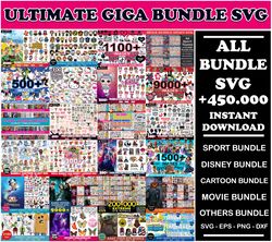 Presenting the fresh Ultimate Giga Bundle SVG, a Mega bundle SVG packed with 450,000 distinctive designs covering almot