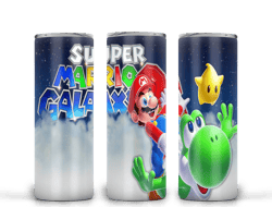 Super Mario Galaxy Tumbler Png, Supper Mario 20oz Skinny Sublimation Designs Png, Drinks Tumbler Png, SPM15050308