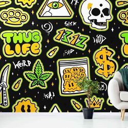 Cartoon Graffiti Wallpaper - The Ultimate Teen Bedroom Decoration