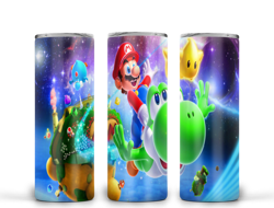 Super Mario Galaxy Tumbler Png, Supper Mario 20oz Skinny Sublimation Designs Png, Drinks Tumbler Png, SPM15050314