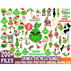 200 Files Grinch Svg Bundle, Grinchmas Svg, Grinch Svg , Instant Download