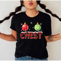 chest nuts matching chestnuts funny christmas couples chest tshirt, xmas t-shirt, funny holiday shirt, merry gift
