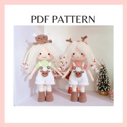 chloe doll crochet pattern. amigurumi crochet pattern. doll pattern. amigurumi doll. pdf file.