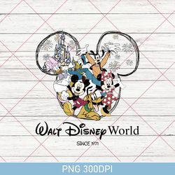 Vintage Walt Disney World Est 1971 PNG, Mickey And Friend PNG, Disney Family PNG, Disneyworld Est 1971 PNG, Disneyworld