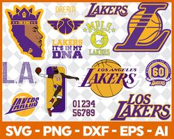 Los Angeles Lakers Bundle Svg, NBA Bundle Svg, NBA svg, Basketball Svg, Basketball Bundle Svg File Cut Digital Download