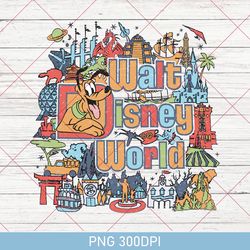 Vintage Retro Disney World PNG, Retro Character Goofy Disney World PNG, Mickey Vintage  PNG, Disney Family Trip PNG