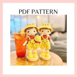 P.O.O.H couple amigurumi pattern. Crochet pattern. Amigirumi pattern. Doll pattern. PDF file.