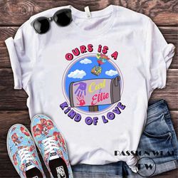 disney ellie & carl up shirt, ours is a kind of love, mailbox ellie and carl handprints, disney up couple matching tee,
