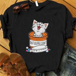 Antidepressant Cat Shirt, Funny Cat Shirt, Cat Lover Gift, Kitty Kitten Shirt, Womens Cat Shirt, Animal Lover Shirt, Cat