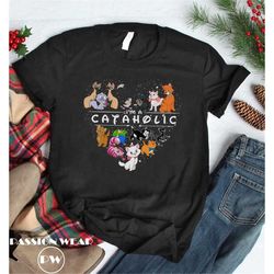 Disney Cataholic Shirt, Cat Mom Who Loves Disney, Disney Inspired, Si and Am, Lucifer Cat, Figaro Cat, Cheshire Cat, Duc