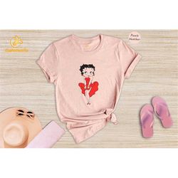 Betty Boop T-shirt, Vintage Betty Boop Shirt, Vintage Cartoon Tee, Retro Cartoon Gift, Birthday Gift for Mom, Old Classi