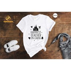 The Happiest Teacher on Earth Shirt, Disney Teacher T-shirt, Besties Disney Gift, Gift For Teacher, Tinkerbell Shirt, Ma