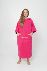 Surf Beach Poncho with Sleeves, Pink Hooded Terry Towel, Swimming Robe Women,  pool poncho