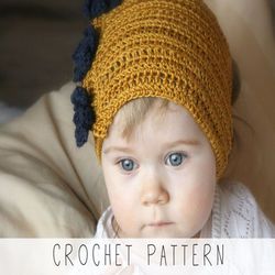 CROCHET PATTERN beginners headband x Easy head warmer crochet pattern x DIY headwrap x Girls flower headband crochet