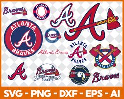 Atlanta Braves Baseball Bundle Svg, Sport Svg, MLB Svg, MLB Logo Svg, Baseball Team Svg Digital Download
