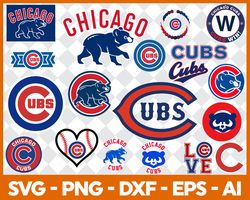 Chicago Cubs Baseball Bundle Svg, Sport Svg, MLB Svg, MLB Logo Svg, Baseball Team Svg Digital Download