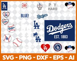 Los Angeles Dodgers Baseball Bundle Svg, Sport Svg, MLB Svg, MLB Logo Svg, Baseball Team Svg Digital Download