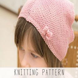 KNITTING PATTERN kerchief x Bandana knit pattern x Beach sun hat x Summer hat pattern x Beginners pattern x Easy bandana