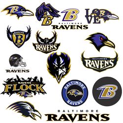 Baltimore Ravens Football Bundle Svg, Sport Svg, NFL Svg, NFL Logo Svg, Football Team Svg Digital Download