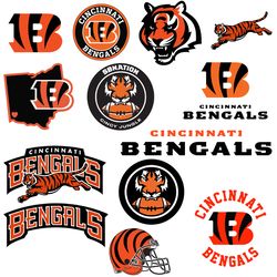 Cincinnati Bengals Football Bundle Svg, Sport Svg, NFL Svg, NFL Logo Svg, Football Team Svg Digital Download