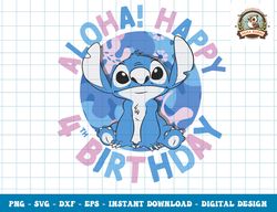 Disney Lilo & Stitch Aloha Happy 4th Birthday png, sublimation