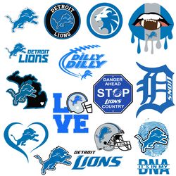 Detroit Lions Football Bundle Svg, Sport Svg, NFL Svg, NFL Logo Svg, Football Team Svg Digital Download
