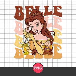 Belle Princess Png, Disney Princess Png, Princess Family Trip Png Digital File