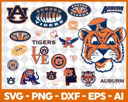 Auburn Tigers Football Bundle Svg, Sport Svg, NCAA Svg, NCAA Logo Svg, Football Team Svg Digital Download