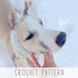 Dog cowl CROCHET PATTERN Christmas Snood Crochet Patter Dog Cowl Crochet Pattern Reindeer Snood Pattern Dog Christmas