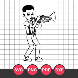 Gracie's Boy With Saxophone Outline Svg, Gracie's Boy Svg, Gracie's Corner Svg, Png Pdf Dxf Digital File