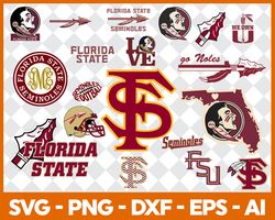Florida State Seminoles Football Bundle Svg, Sport Svg, NCAA Svg, NCAA Logo Svg, Football Team Svg Digital Download