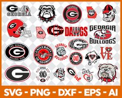 Georgia Bulldogs Football Bundle Svg, Sport Svg, NCAA Svg, NCAA Logo Svg, Football Team Svg Digital Download