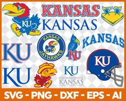 Kansas Jayhawks Football Bundle Svg, Sport Svg, NCAA Svg, NCAA Logo Svg, Football Team Svg Digital Download