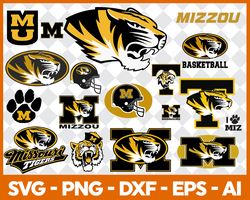 Missouri Tigers Football Bundle Svg, Sport Svg, NCAA Svg, NCAA Logo Svg, Football Team Svg Digital Download