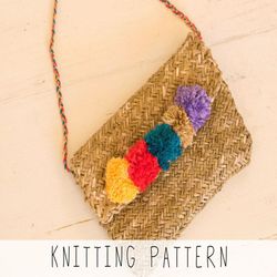 KNITTING PATTERN clutch shoulder bag Joy x Kids bag knit pattern x Girls bag pattern x Knitted bag pattern x Herringbone