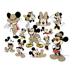 Gucci Disney Bundle Svg, Brand Logo Svg, Gucci Logo Svg, Mickey Mouse Svg, Minnie Mouse Svg