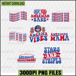 Retro 4th July Png Bundle,4th Of July Png Bundle, Freedom Png Bundle, Red White Blue Png,Independence Day Png Bundle