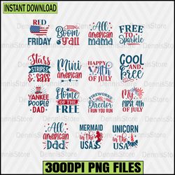 4th of July Retro 4th July Png Bundle,4th Of July Png Bundle, Freedom Png Bundle, Red White Blue Png,Independence Day Pn