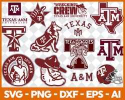 Texas A&M Aggies Football Bundle Svg, Sport Svg, NCAA Svg, NCAA Logo Svg, Football Team Svg Digital Download