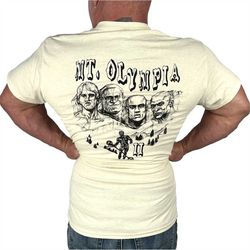Men's Mt. Olympia II Bodybuilding T-Shirts Arnold Lee Haney Dorian Yates Activewear Exercise Gym Fitness Old School