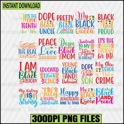 Juneteenth Png Bundle,Juneteenth PNG, Juneteenth PNG, Black History PNG, Black woman Gifts Png, Since 1865 Png, 4th Of J