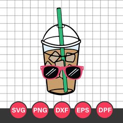 Coffee Cups With Sunglasses Svg, Coffee Svg, Png Pdf Dxf Eps Digital File