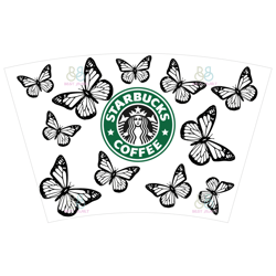 Butterfly Starbucks Cup Full Wrap Svg, Butterfly Wrap Svg, Starbucks Wrap Svg, Trending Svg, 24oz Wrap