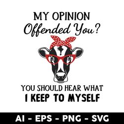 My Opinion Offended You Svg, Cow Svg, Cow Head Svg, Mother's Day Svg, Aniamls Svg - Digital File