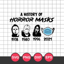 A History Of Horror Mask Svg, Horror Movies Svg, Halloween Svg, Png Dxf Eps Digital File